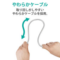 エレコム やわらかLANケーブル CAT6 7m ホワイト LD-GPY/WH7 1個