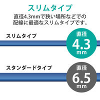 LANケーブル 2m cat7準拠 爪折れ防止 スリム より線 メタリックブルー LD-TWSST/BM20 エレコム 1個