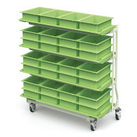 河淳　材料搬送カート4段　MCR032YG　（直送品）