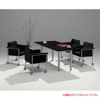 ライオン事務器　ミーティングチェア　No.390F　布張り　ブラック　1脚　（直送品）