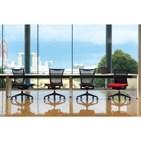 ライオン事務器 ブリーザチェア StandardBlack 座クッション/アルミ脚タイプ ブルー 1脚（直送品）