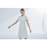 住商モンブラン ローラアシュレイ ナースワンピース 医療白衣 半袖 オフホワイト/アメリブルー S LW403-13（直送品）