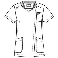 フォーク レディスジップスクラブ グレー×バーガンディ LL 7043SC-5 1枚　スクラブ（直送品）