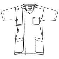 フォーク メンズジップスクラブ ターコイズ×ダークネイビー BL 7044SC-11 1枚　スクラブ（直送品）