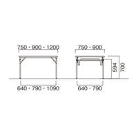 【軒先渡し】ニシキ工業  折りたたみ会議テーブル  幅900×奥行900×高さ700mm  ローズ  ATGS-S0909-RO  1台（直送品）