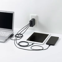 ヤザワコーポレーション USBアダプター3ポートPD105Wブラック/VF VFPD105BK 1個