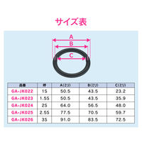 カクダイ ガオナ ヘルールガスケット 2S B型 EPDM GA-JK024 1個（直送品）