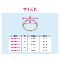 カクダイ ガオナ ヘルールガスケット 1.5S ステンレス SUS316L GA-JK043　1個（直送品）