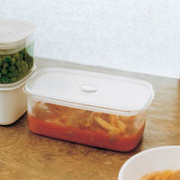 無印良品 フタをしたまま電子レンジで使える バルブ付き密閉保存容器 深型・中 約幅12×奥行20×高さ８ｃｍ 3個 良品計画