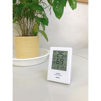 クレセル デジタル時計付温湿度計 ホワイト facy CR-2600W 1個