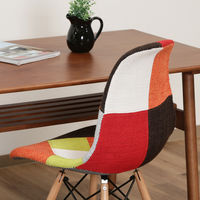 不二貿易 イームズ パッチワークシェルチェア マルチカラー（レッド） 70584 1脚（直送品）