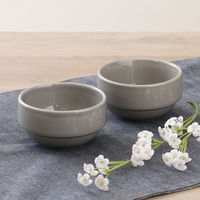 スタッキングボウル　Φ９０ｍｍ　アリビオ　２ＳＥＴ　ＬＧＹ 77480 1箱（3セット入り） 不二貿易（直送品）