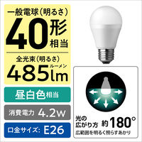 パナソニック LED電球 一般電球タイプ E26口金 40形 昼白色 広配光タイプ 2個入 LDA4NGK42T 1パック