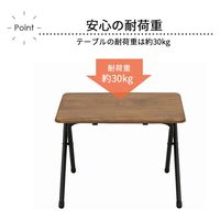 エイ・アイ・エス ワンタッチテーブル 小 幅500×奥行430×高さ360mm ブラック/ブラウン OTS-03 BK/BR 1台（直送品）