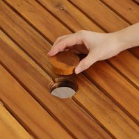 【軒先渡し】ヤマソロ ルーニ 木製ガーデンテーブル 幅1200×奥行750×高さ710mm 82-672 1台（直送品）