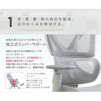 Netforce オフィスチェア メッシュ ヘッドレスト付 リクライニング ブラック×インディゴブルー 1脚（直送品）