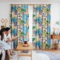 スミノエ デザインライフ セミオーダー カーテン フラワーポット 2100×1400mm ベージュ 1セット(2枚入)（直送品）