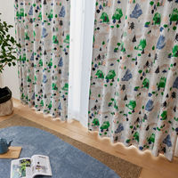 スミノエ デザインライフ セミオーダー カーテン ユキヤマ 1600×1850mm グリーン 1セット(2枚入)（直送品）