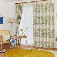 スミノエ デザインライフ セミオーダー カーテン ミチクサ 1800×1450mm ベージュ 1セット(2枚入)（直送品）