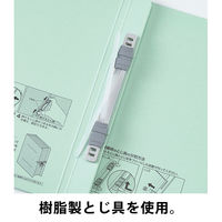 コクヨ アスクル 共同企画 背幅伸縮ファイル 紙製A4ヨコ ブルー 1冊 オリジナル