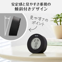 タニタ 温湿度計 時計 温度 湿度 デジタル 卓上 マグネット ブラック TT-585-BK 1セット(3個)