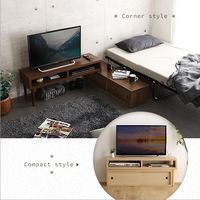 ホームテイスト 伸縮式テレビ台 引き戸タイプ 幅1000×奥行293×高さ400mm オーク SD-120EX 1台（直送品）