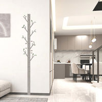 マッチングジャパン ウォールステッカー 身長計 モダンシリーズ「木の身長計/木目グレー」 CO-10094-AS 1枚（直送品）