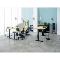 【組立設置込】SEKI 電動昇降テーブルHOPライト 幅1800×奥行900×高さ707～1152mm ホワイト/ブラック 1台（2梱包）（取寄品）