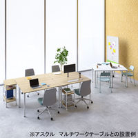 アスクル マルチワーク デスク下ワゴン ライトウッド天板・ブラックフレーム 1台  オリジナル