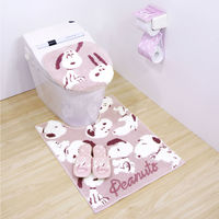 センコー スヌーピー　フラッフィースヌーピー　トイレマット　ロング丈　約80×60cm　ピンク SNB220415 1枚（直送品）
