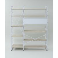 YAMAZEN ウッドシェルフデスク MWSD-1612E(AIV/SWH) 1台（直送品）