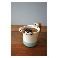 デコレコーポレーション スプーン 8cm カワウソ 陶器 ラテ 391375 1個（直送品）