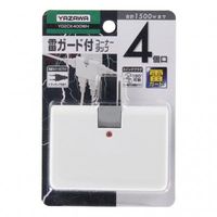 ヤザワコーポレーション 雷ガード付4個口コーナータップホワイト Y02CK400WH 1個