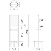 オカムラ シェアードスペース ミラースタンド 天然木 幅470×奥行470×高さ1700mm 8SHAFB WG33 1台（直送品）