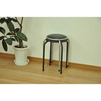 エイ・アイ・エス スタッキングスツール ブラック AASN-91 BK 1セット（10脚入り）（直送品）