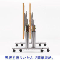 【組立設置込】サンテック 昇降フォールディングテーブル 対面タイプ ナチュラル 幅1500×奥行800×高さ720～880mm 1台（取寄品）