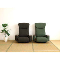 【軒先渡し】松風まつかぜ座椅子 無段階リクライニング 360度回転 ポケットコイル グレー 83-872 1脚（直送品）