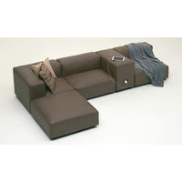 【軒先渡し】ジャーナルスタンダードファニチャー ブロックソファ スクエア ライトブラウン 1脚（直送品）