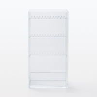 【まとめ買いセット】無印良品 アクリルネックレス ピアススタンド 約幅6.7×奥行13×高さ25cm 1箱（4個入） 良品計画