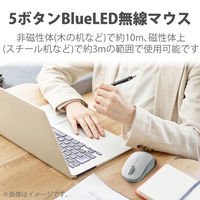ワイヤレスマウス 無線 2.4GHz 5ボタン ブルーLED ホワイト M-DY13DBWH エレコム 1個
