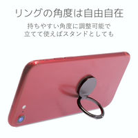 エレコム スマートフォン用ストラップ/フィンガーリング/薄型/ブラック P-STRSLBK 1個