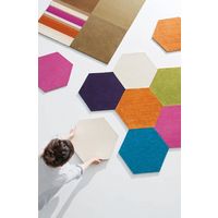 スミノエ RUGRUG ロッカク ホームタイルカーペット 防炎 防音 R-5003 幅430×長さ500mm ピンク 1セット（4枚入り）（直送品）