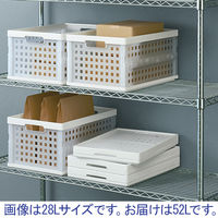 【メッシュコンテナ】 アイリスオーヤマ おりたたみコンテナ OC-52L ナチュラル 1セット（8個：1個×8）