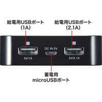 サンワサプライ モバイルバッテリー（デジタル電池残量表示・13000mAh） BTL-RDC10BKN2 1個（直送品）