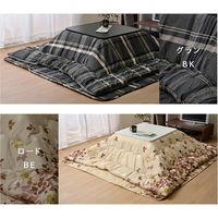 イケヒコ リーフ柄 こたつ布団 長方形 掛け単品 『ロード』 ブラック 約1900×2400mm 1枚（直送品）