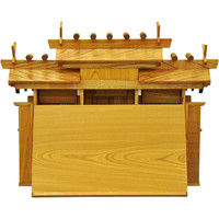 エイ・アイ・エス お神札が簡単に入る神棚 本ケヤキ 三社（長政）中（約）幅620×奥行260×高さ470mm 1台（直送品）