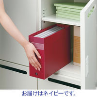 キングジム　ファイバリッツ　ボックスファイル（透明）　Ａ４　背幅１１１ｍｍ　ネイビー　ＦＶ４９０３Ｔネイ　３個