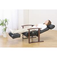 リクライニング高座椅子 ヘッド＆フットレスト付き ブラウン 幅650mm 奥行820mm 高さ1400mm（直送品）