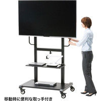 サンワサプライ 55～65型対応手動上下昇降液晶ディスプレイスタンド ブラック 1000×710×1614～1874mm CR-PL102SCBK（直送品）