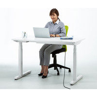 サンワサプライ 電動上下昇降デスク ホワイト 幅1200×奥行700×高さ630～1280mm ERD-M12070W 1台（直送品）